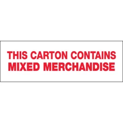 2" x 110 yds 2.2 Mil Printed Carton Sealing Tape "Mixed Merchandise"