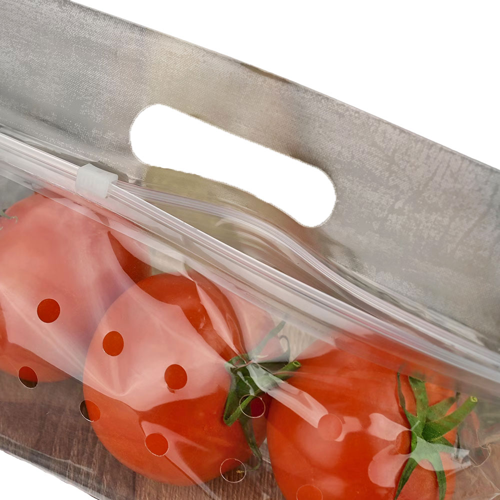 10.75 x 6 x 4 Slide Seal Vented Produce Pouch 1 lb.
