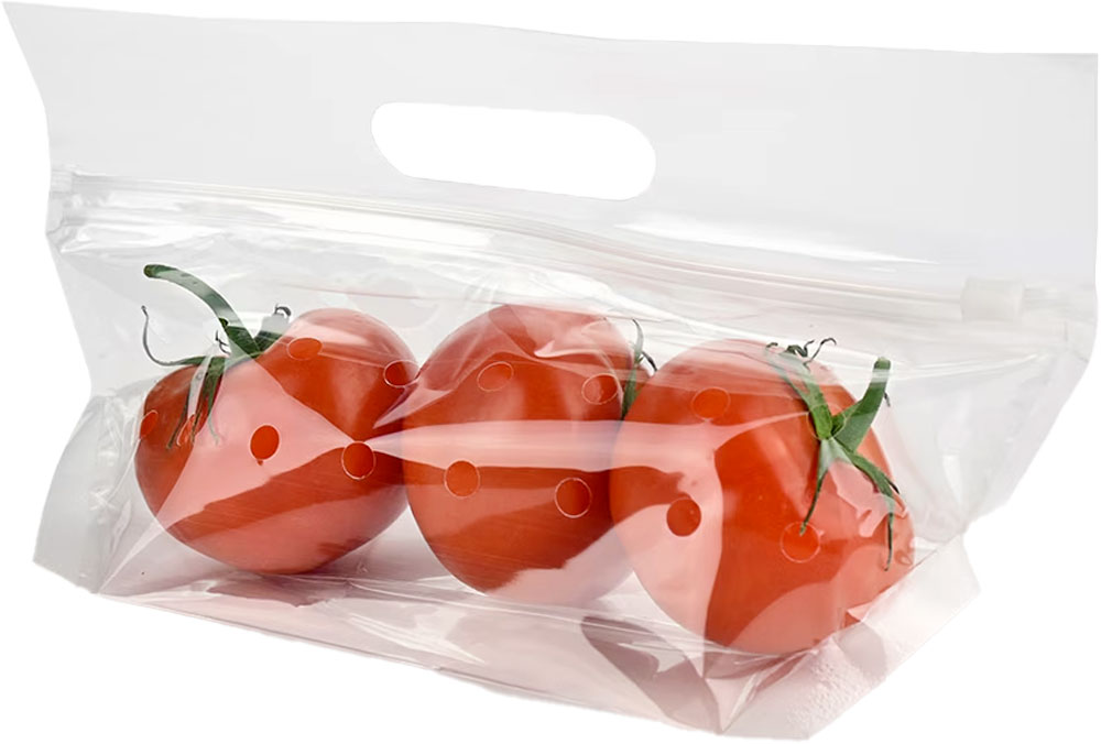 10.75 x 6 x 4 Slide Seal Vented Produce Pouch 1 lb.