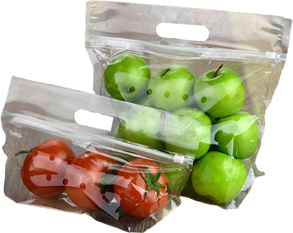 10.75 x 6 x 4 Slide Seal Vented Produce Pouch 1 lb.