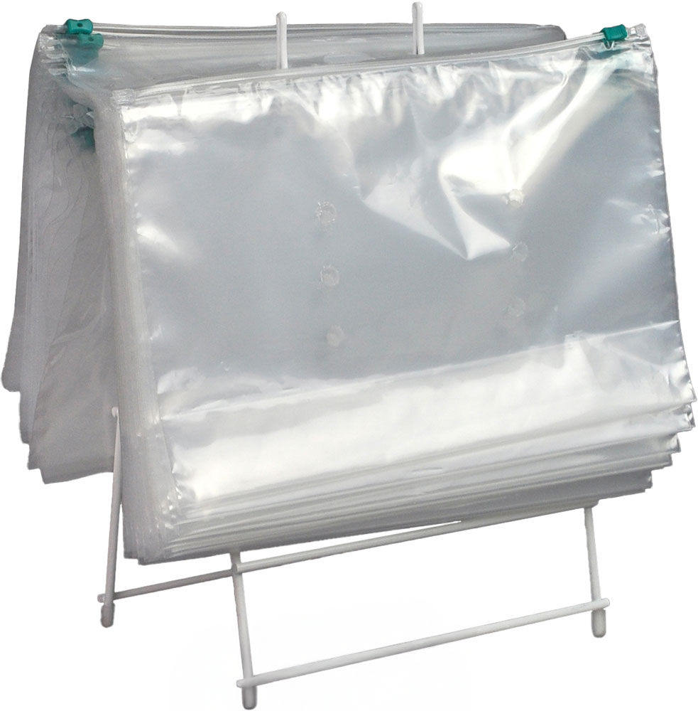 11 x 7 + 3 Saddle Pack Vented Slide Seal Bags