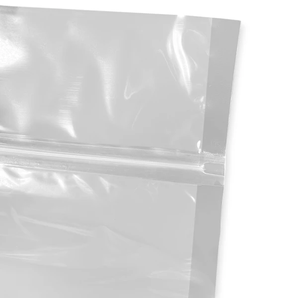 Close up of 11 x 9.875 + 4 Vented Poly Produce Bags Zipper
