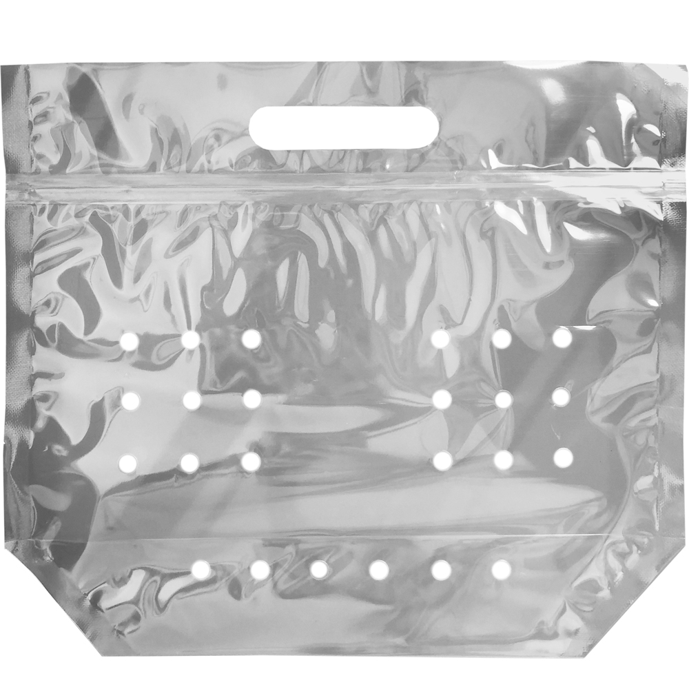 Vented Plastic Produce Bags 11" x 9.875" + 4" 2.5 mil