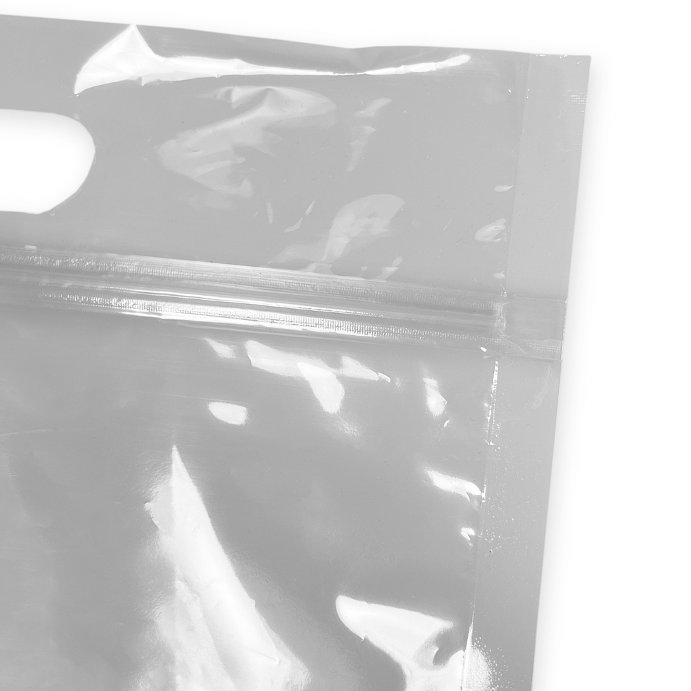 Close up of 9.5 x 10 + 4 Vented Poly Produce Bags Zip