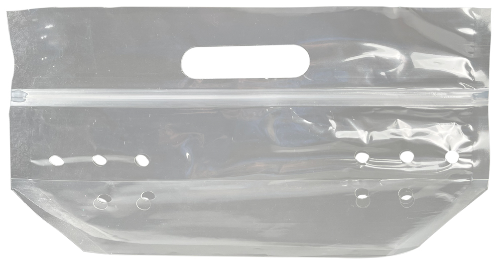 Vented Plastic Produce Bags 10.75" x 6.125" + 4" 2.5 mil