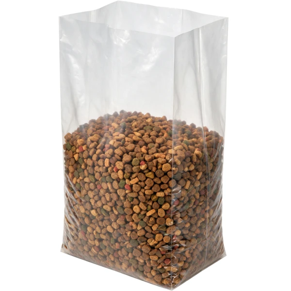 12 x 8 x 30 4 Mil Gusseted Poly Bags with 50 lbs of Kibble