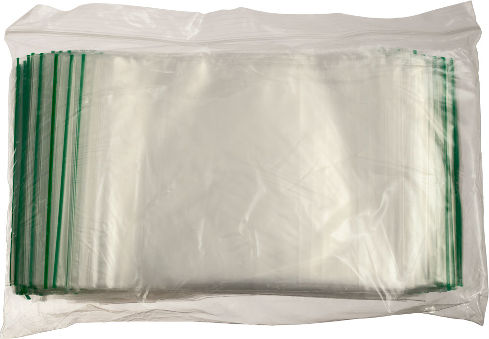 6.5 x 6.7 x 1.8 mil Green Eco-Friendly Poly Ziplock Bags