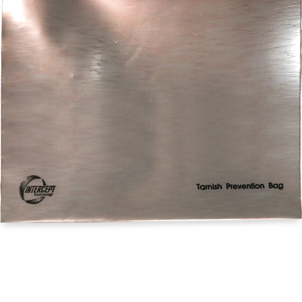 4 x 4 Anti Tarnish Zip Lock Jewelry Bags Anti-Tarnish Jewelry Bag Bottom Print Close up of 4 x 4 Anti Tarnish Zip Lock Jewelry Bags Anti-Tarnish Jewelry Bag Bottom Print: Tarnish Prevention Bag