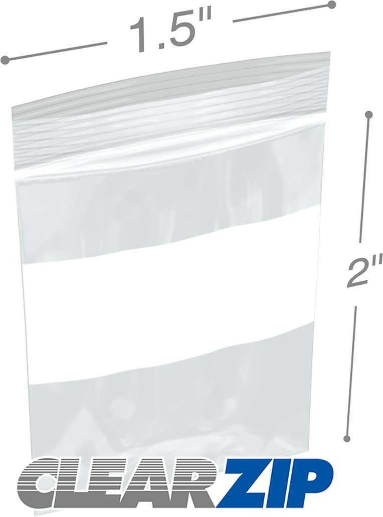 1.5 x 2 2 mil ClearZip Whiteblock