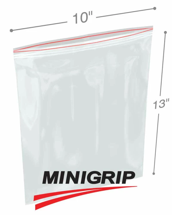 10x13 2Mil Minigrip Reclosable Plastic Bags
