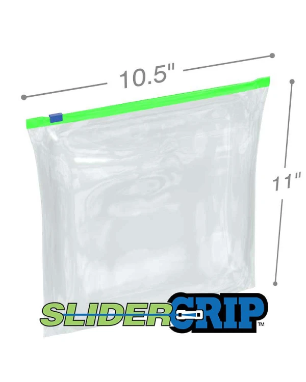 10.5x11 2.7Mil Gallon Size SliderGrip Zipper Bags - 250 per case 10.5x11 2.7Mil Gallon Size SliderGrip Zipper Bags - 250 per case