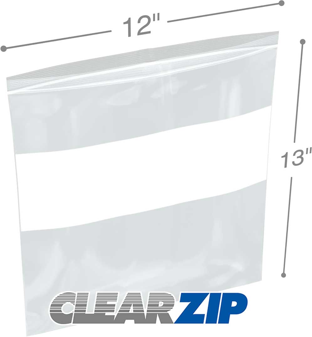 12 x 13 2 mil ClearZip Whiteblock