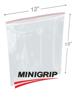 12" x 15" 2 Mil Double Zip Minigrip Resealable Poly Bags
