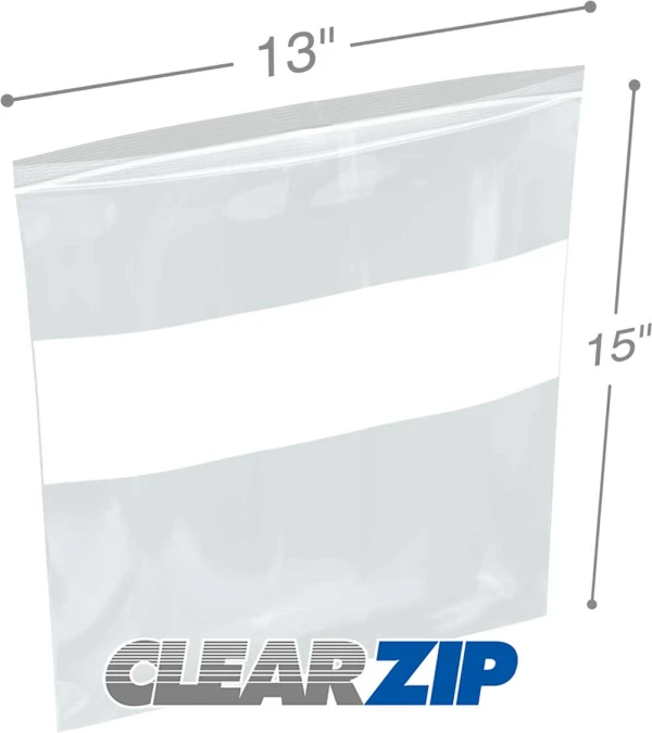 13 x 15 4 mil ClearZip Whiteblock 13 x 15 4 mil ClearZip Whiteblock
