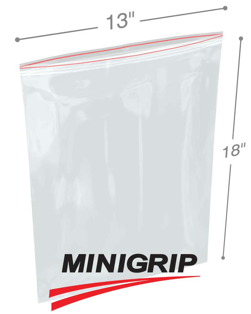13x18 2Mil Minigrip Reclosable Plastic Bags