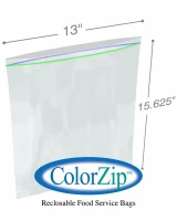 13x15-5/8 2 Gallon Storage Bag 2.7Mil ColorZip Reclosable Food Service MiniGrip