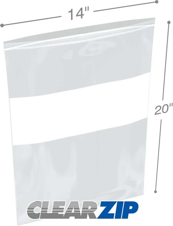 14 x 20 4 mil ClearZip Whiteblock