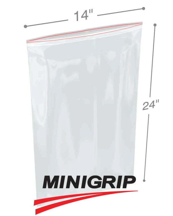 14x24 4Mil Reclosable MiniGrip Poly Bag 14x24 4Mil Reclosable MiniGrip Poly Bag