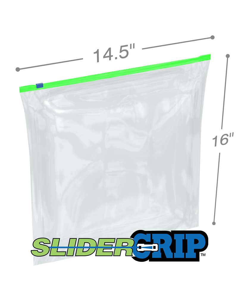 16x16” 3 Mil Ziplock Bags, Slide Seal 16” x 16” Reclosable