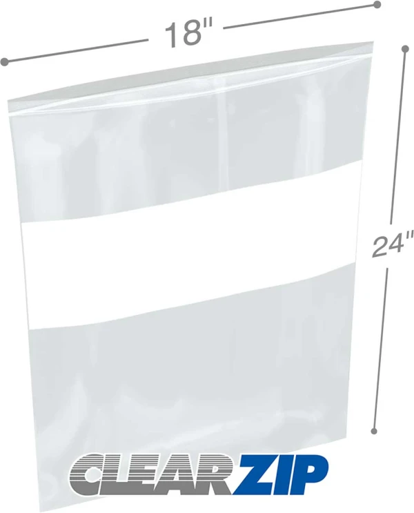 18 x 24 4 mil ClearZip Whiteblock 18 x 24 4 mil ClearZip Whiteblock