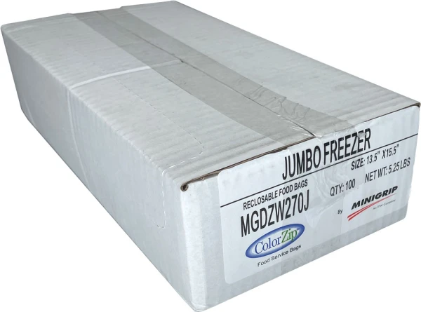 2 Gallon Reclosable Poly Food Storage Freezer Bags in Sealed Case
