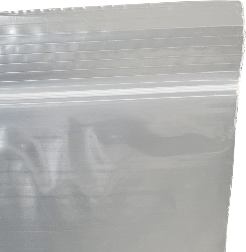 Offset Lip & Ziplock of 12 x 15 Clearzip Locking Top Bags with White Block 2 Mil