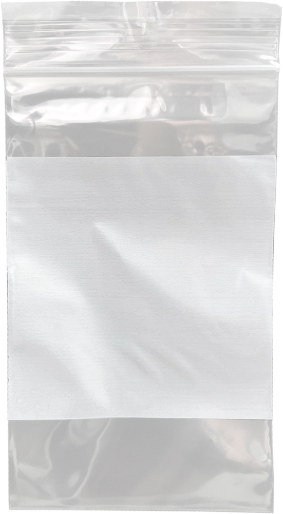 2 Mil 3 x 5 White Block Clearzip Lock Top Bags 3 x 5 Clearzip Locking Top Bags with White Block 2 Mil