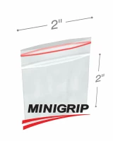 2x2 2Mil Minigrip Reclosable Plastic Bags