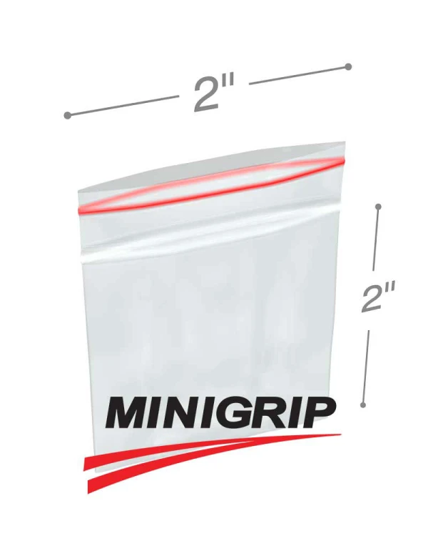 2x2 2Mil Minigrip Reclosable Plastic Bags 2 x 2 2 Mil Resealable Poly Bags