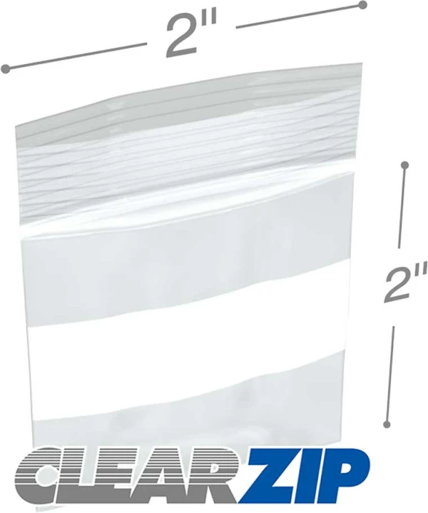 2 x 2 2 mil ClearZip Whiteblock 2 x 2 2 mil ClearZip Whiteblock