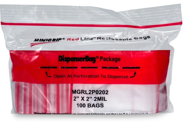 2x2 2Mil Minigrip Reclosable Plastic Bags Inner Pack Inner Pack of 2 x 2 2 Mil Resealable Poly Bags
