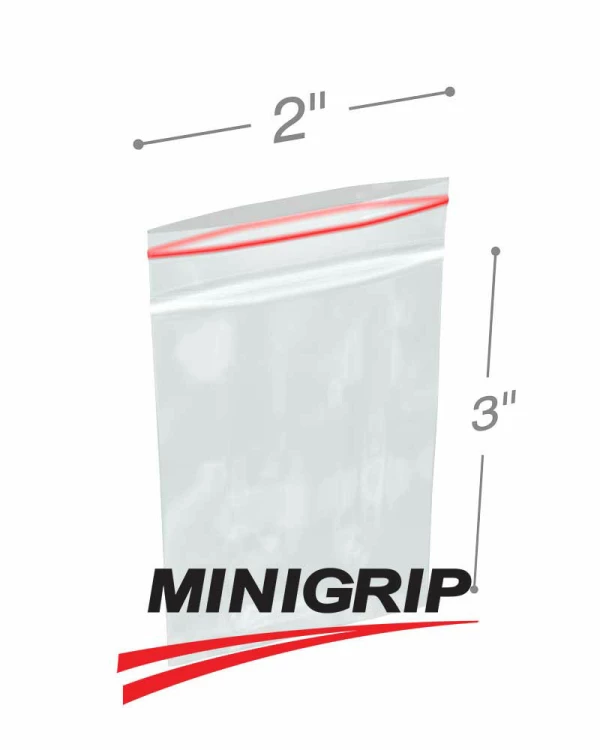 2x3 2Mil Minigrip Reclosable Plastic Bags
