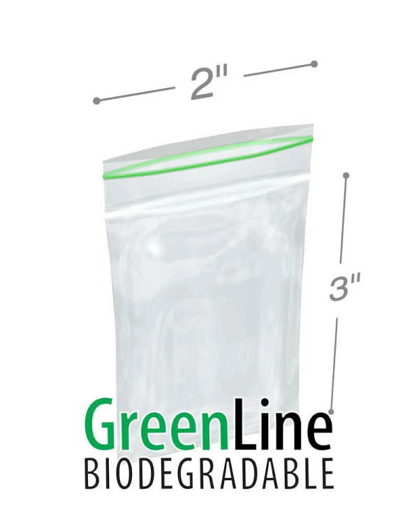 2 x 3 2 Mil Minigrip Greenline Biodegradable Reclosable Bags 2 x 3 Biodegradable Reclosable Zipper Bags