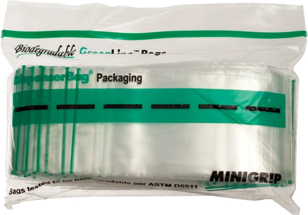 2 x 3 2 Mil Minigrip Greenline Biodegradable Reclosable Bags Dispenser Pack 2 x 3 .002 Minigrip Biodegradable Reclosable Dispenser Bag Packaging