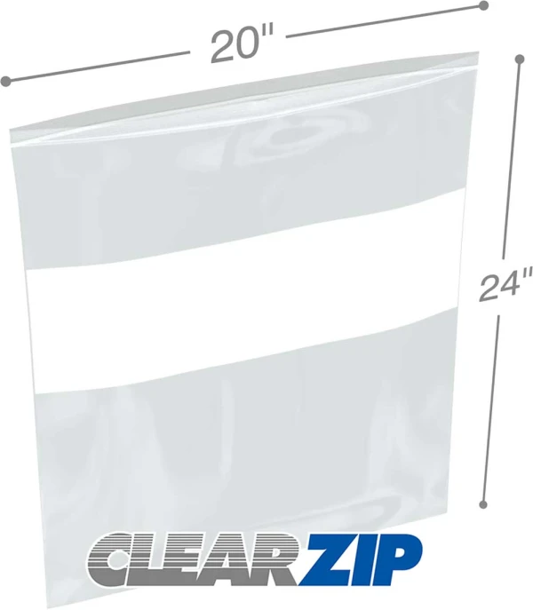 20 x 24 4 mil ClearZip Whiteblock 20 x 24 4 mil ClearZip Whiteblock