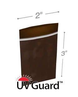 2" x 3" 3 Mil Minigrip Reclosable Amber UV Protective Bags
