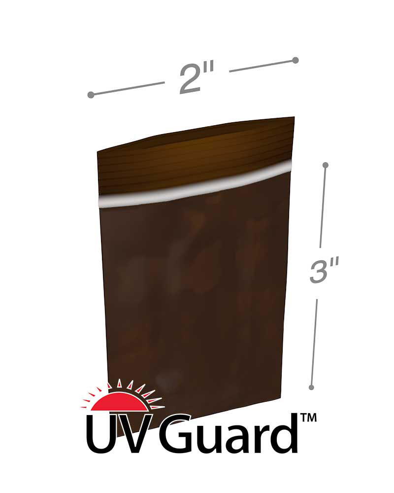 2x3 3Mil MiniGrip Reclosable Amber UV Protective Bags