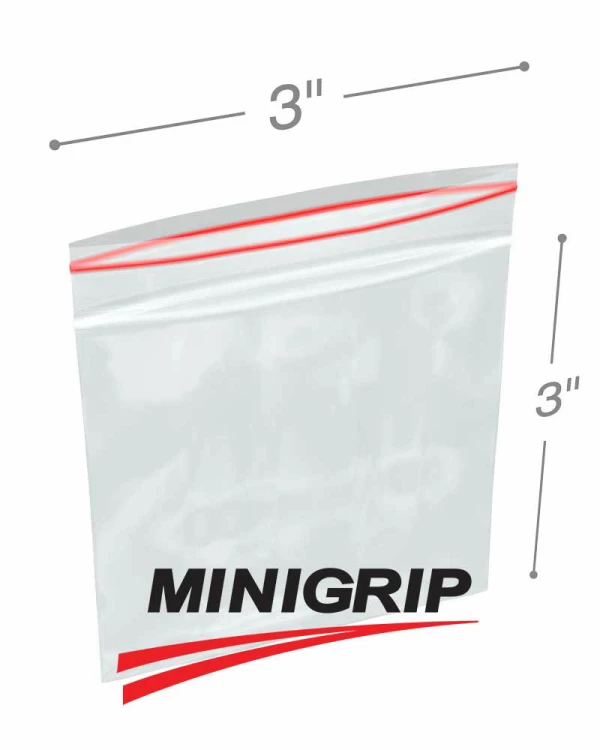 3x3 2Mil Minigrip Reclosable Plastic Bags