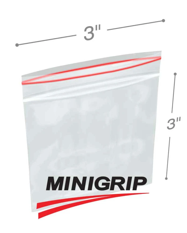 3 x 3 2 Mil Resealable Poly Bags