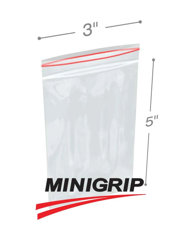 3x5 2Mil Minigrip Reclosable Plastic Bags 3 x 5 2 Mil Resealable Poly Bags
