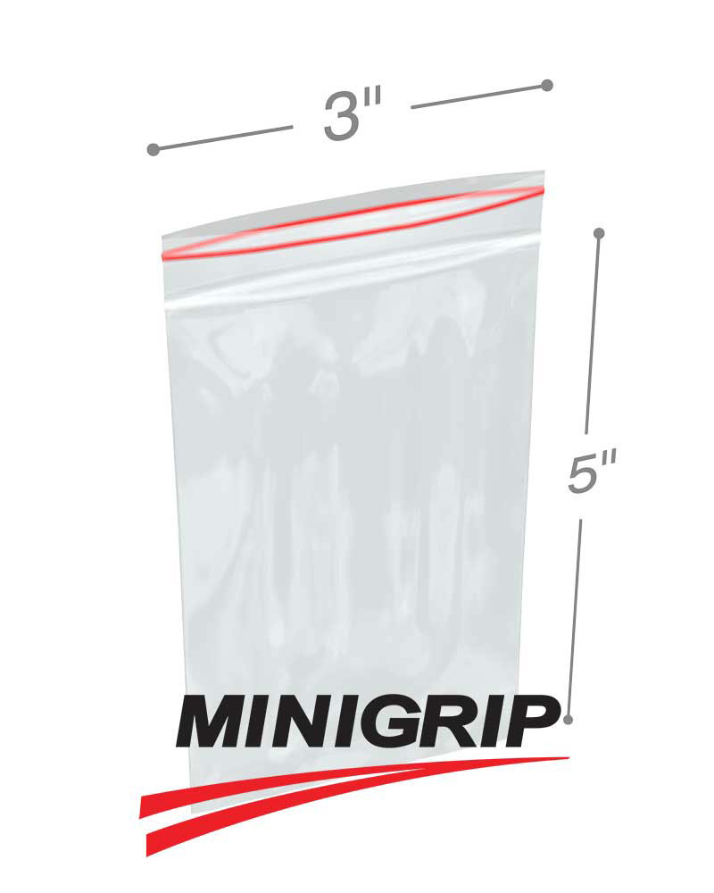3 x 5 2 Mil Resealable Poly Bags