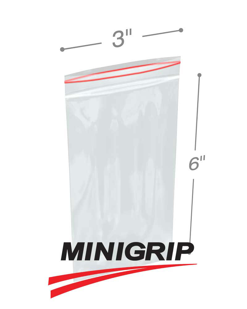 3x6 2Mil Minigrip Reclosable Plastic Bags