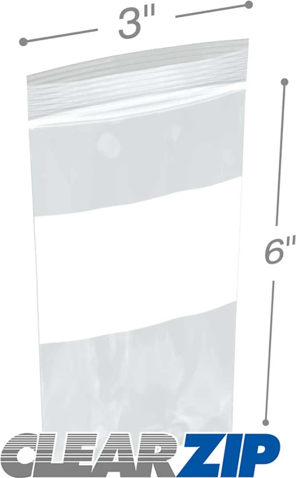 3 x 6 4 mil ClearZip Whiteblock 3 x 6 4 mil ClearZip Whiteblock