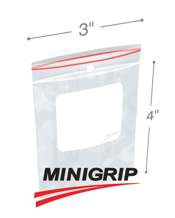 3x4 4Mil Minigrip Reclosable Plastic Bags with Whiteblock 3x4 4Mil Minigrip Reclosable Plastic Bags with Whiteblock