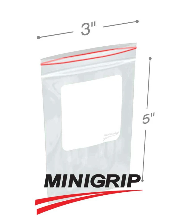 3x5 2Mil Minigrip Reclosable Plastic Bags with Whiteblock 3x5 2Mil Minigrip Reclosable Plastic Bags with Whiteblock