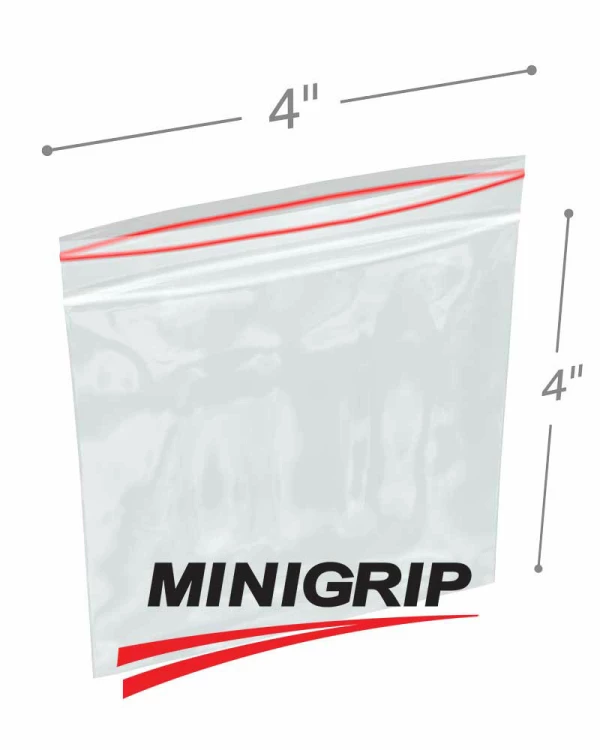 4x4 2Mil Minigrip Reclosable Plastic Bags