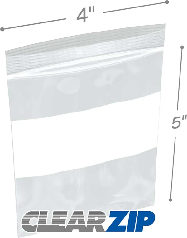 4 x 5 4 mil ClearZip Whiteblock 4 x 5 4 mil ClearZip Whiteblock