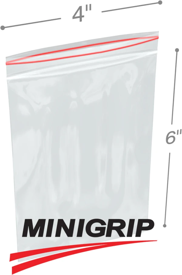 4x6 2 Mil Minigrip Zip Bags 4 x 6 2 Mil Resealable Bags