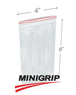 4" x 8" 2 Mil Minigrip Resealable Poly Bags