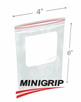 4x6 2Mil Minigrip Reclosable Plastic Bags with Whiteblock